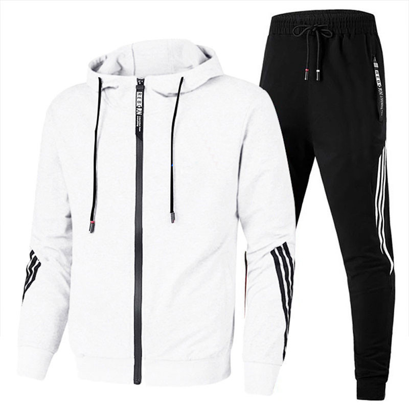 Men's casual sports suit with fashionable zipper jacket