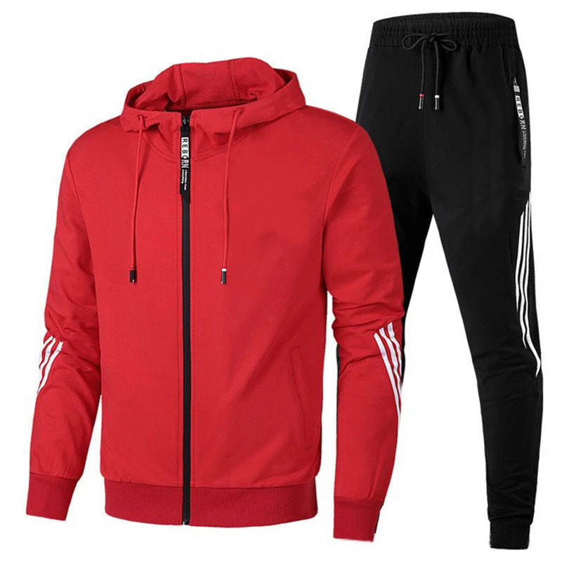 Men's casual sports suit with fashionable zipper jacket