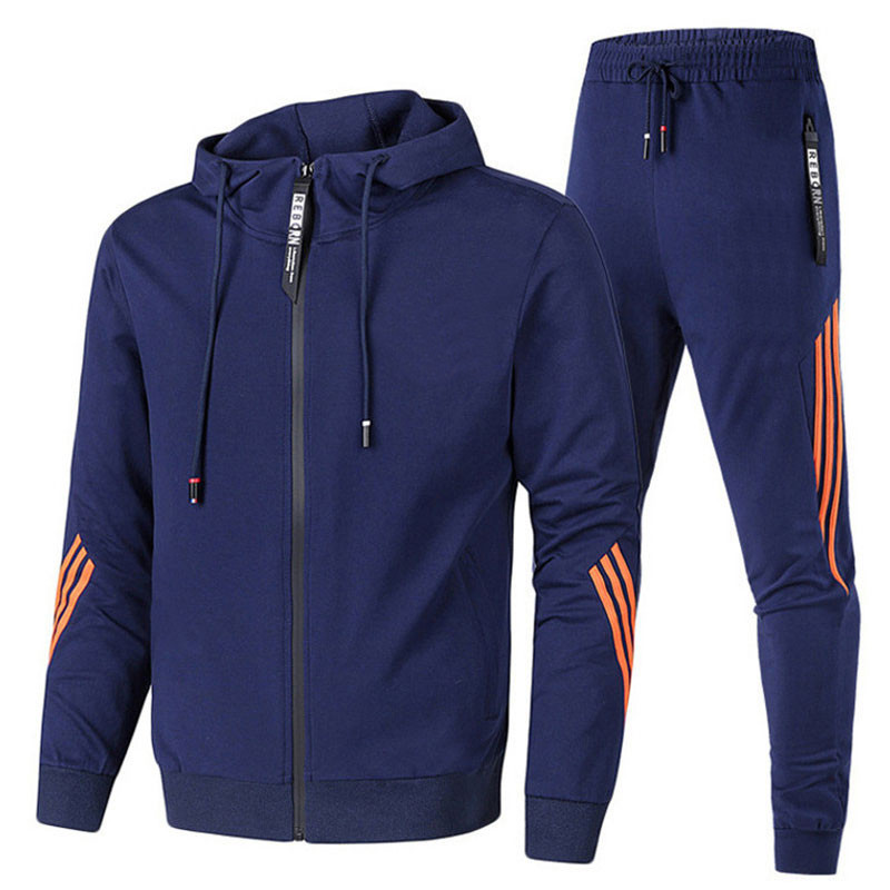 Men's casual sports suit with fashionable zipper jacket