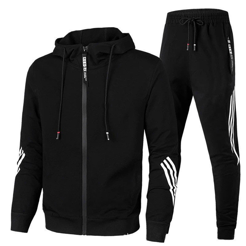 Men's casual sports suit with fashionable zipper jacket