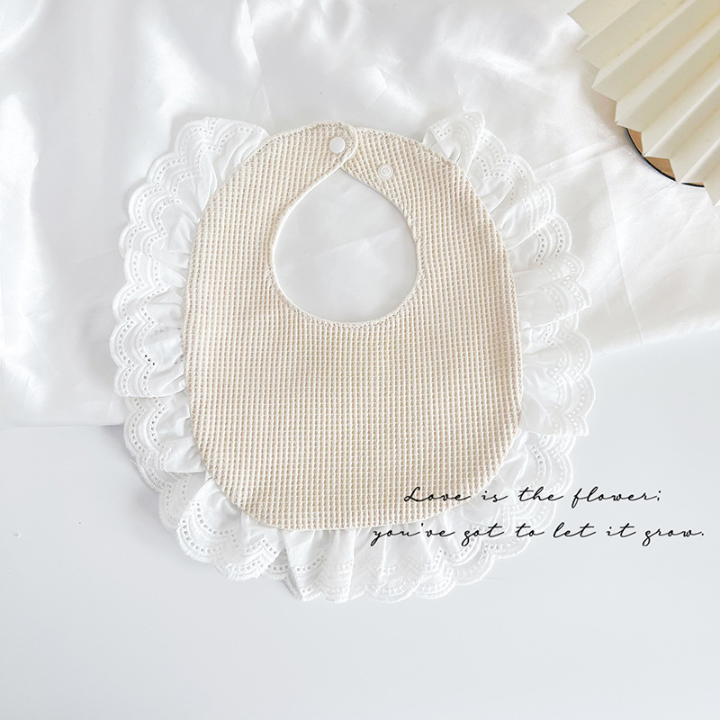 Cotton spring and summer bib baby Korean U-shaped drool bib trendy one year old drool bib
