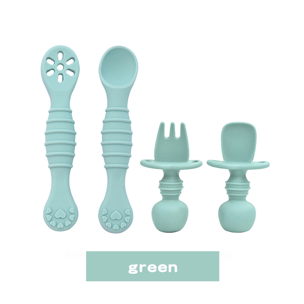 Children learn to eat spoons, babies train complementary foods, forks, spoons, silicone molars, tableware