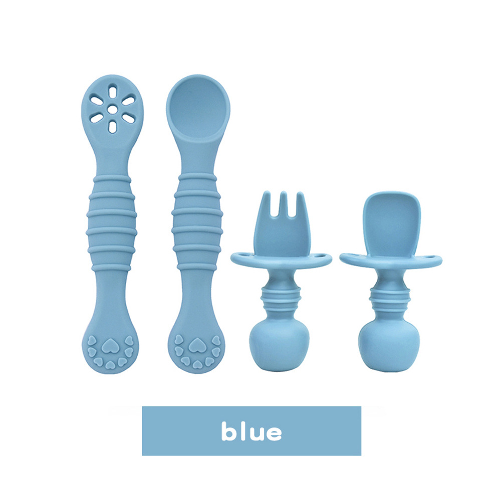 Children learn to eat spoons, babies train complementary foods, forks, spoons, silicone molars, tableware