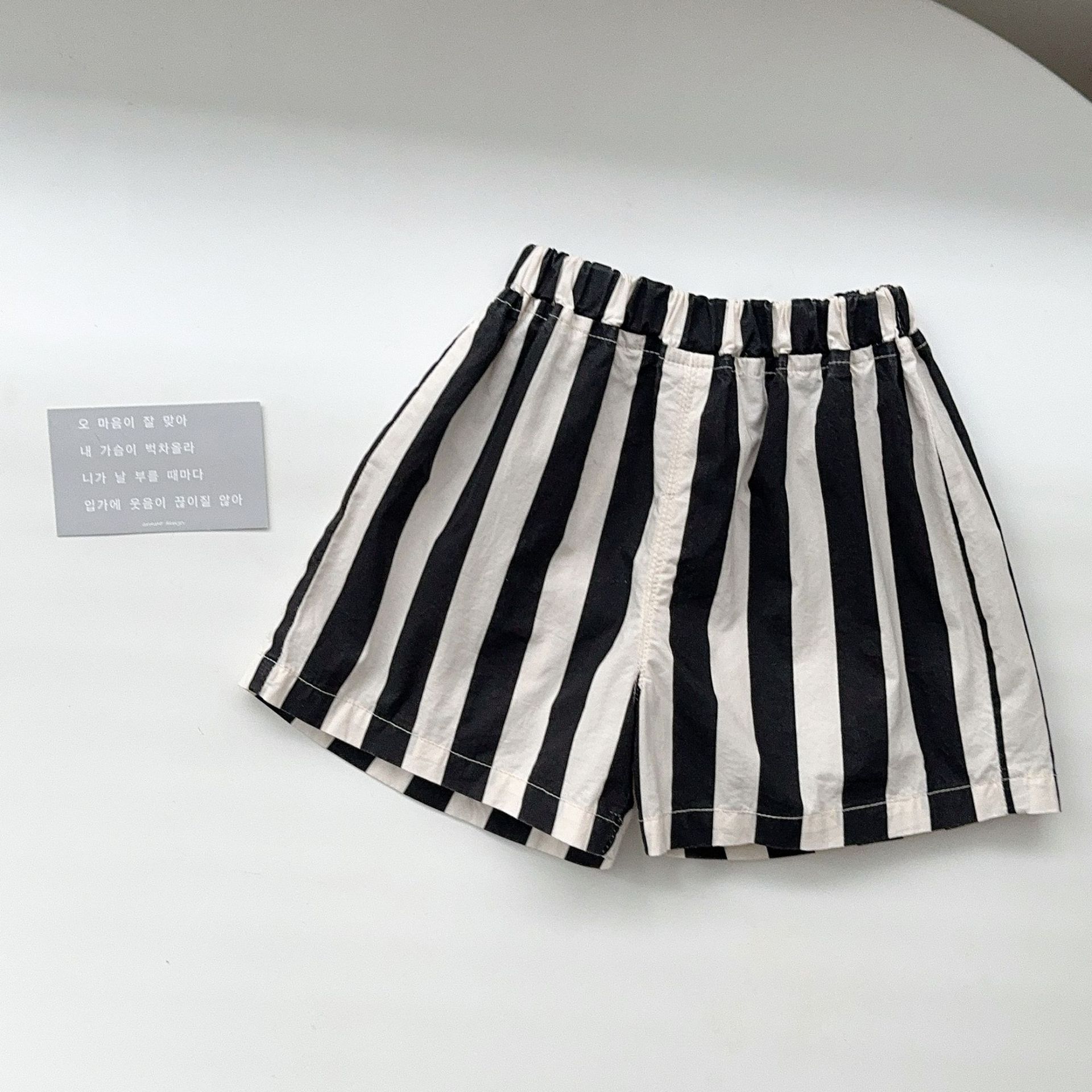Cartoon T-shirt sleeveless vest top striped shorts two-piece set for male baby set