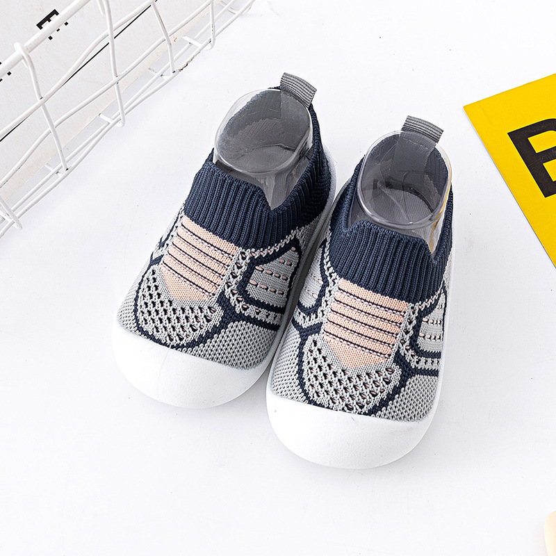 Soft soled baby walking shoes, anti slip breathable mesh socks, one foot kick