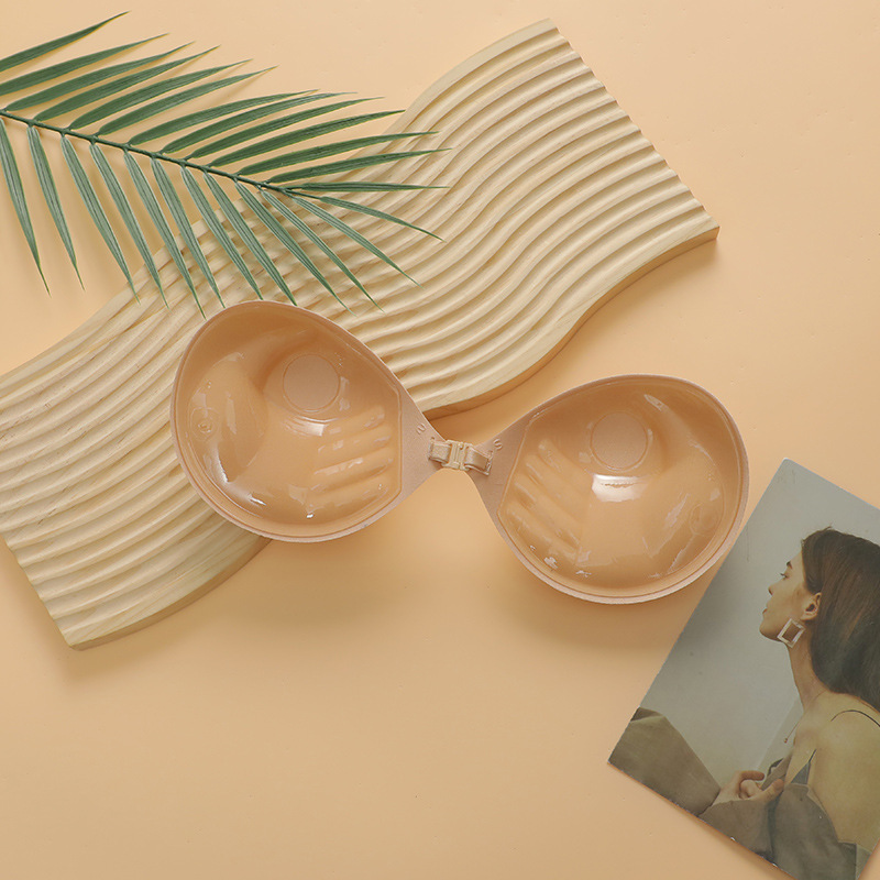 Palm cup chest sticker, wedding dress gathering silicone shoulder strap, invisible breathable bra sticker