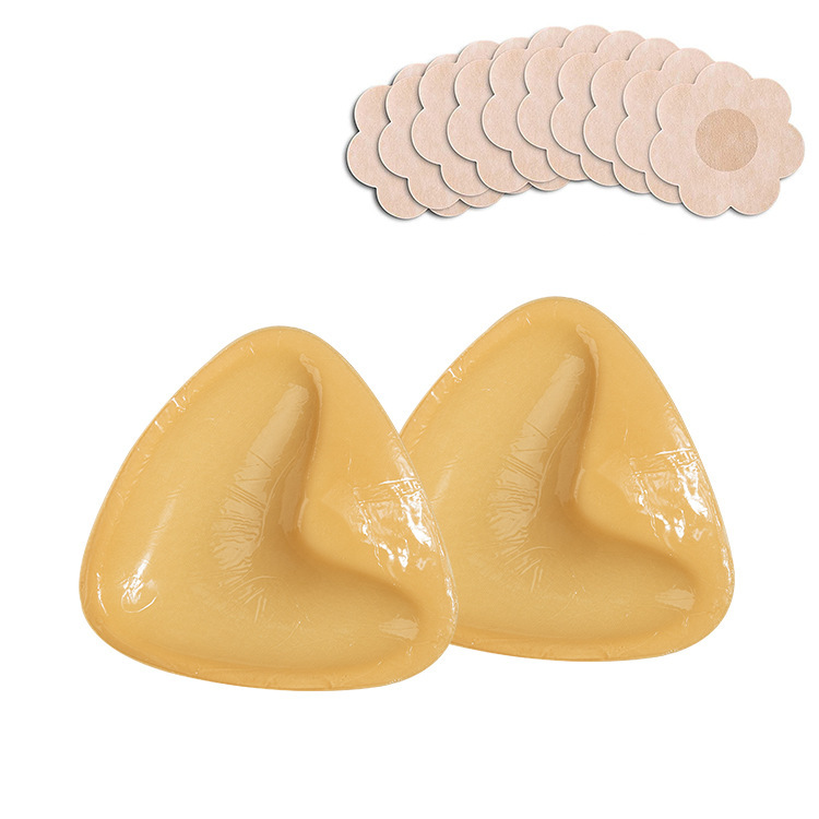 Triangular silicone breast patch, non adhesive self-adhesive solid breast patch