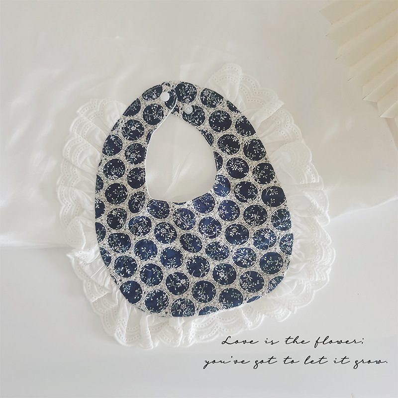 Cotton spring and summer bib baby Korean U-shaped drool bib trendy one year old drool bib