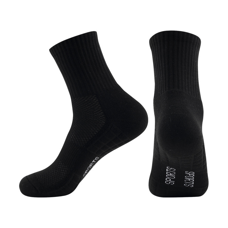 Outdoor mid tube socks for sweat absorption and odor prevention, men's thick towel bottom