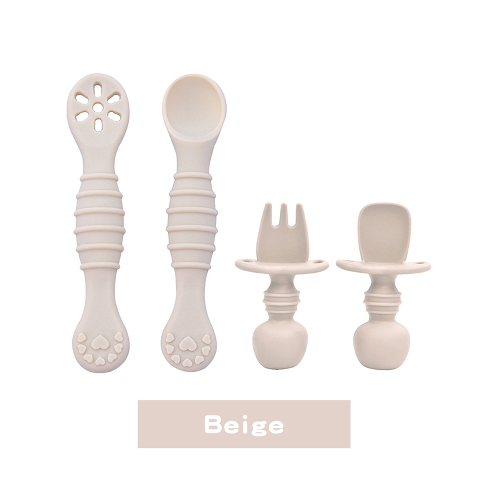 Children learn to eat spoons, babies train complementary foods, forks, spoons, silicone molars, tableware