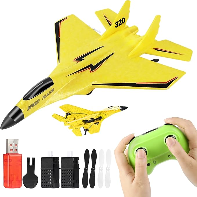 Remote Control Wireless Airplane Toy - 2 CH RC Airplane 2.4GHZ RC Glider with Lights