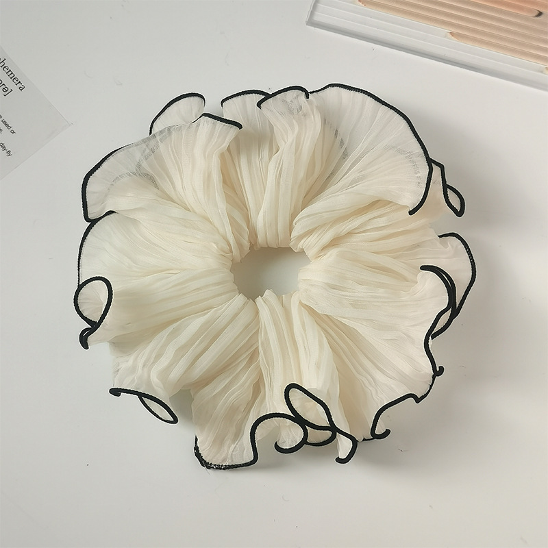 Pleated large intestine hair ring, super fairy ball head ornament, ponytail hair band