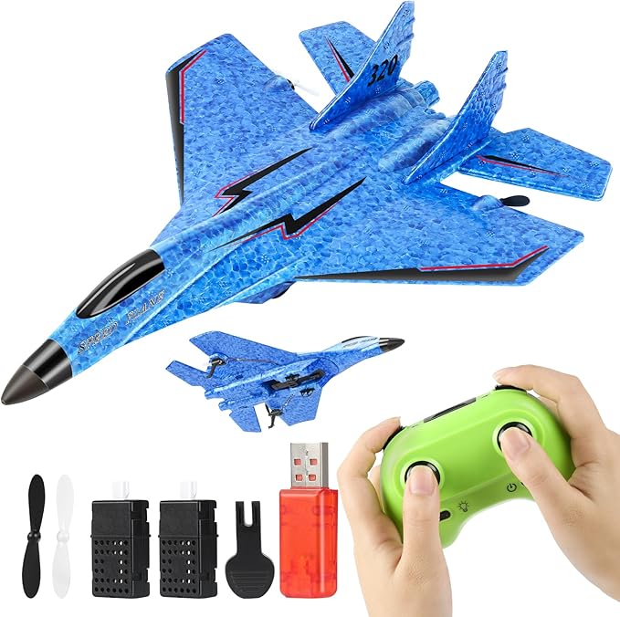 Remote Control Wireless Airplane Toy - 2 CH RC Airplane 2.4GHZ RC Glider with Lights