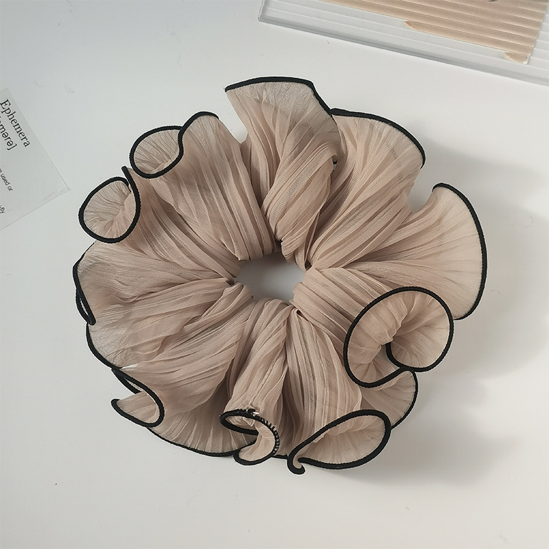 Pleated large intestine hair ring, super fairy ball head ornament, ponytail hair band