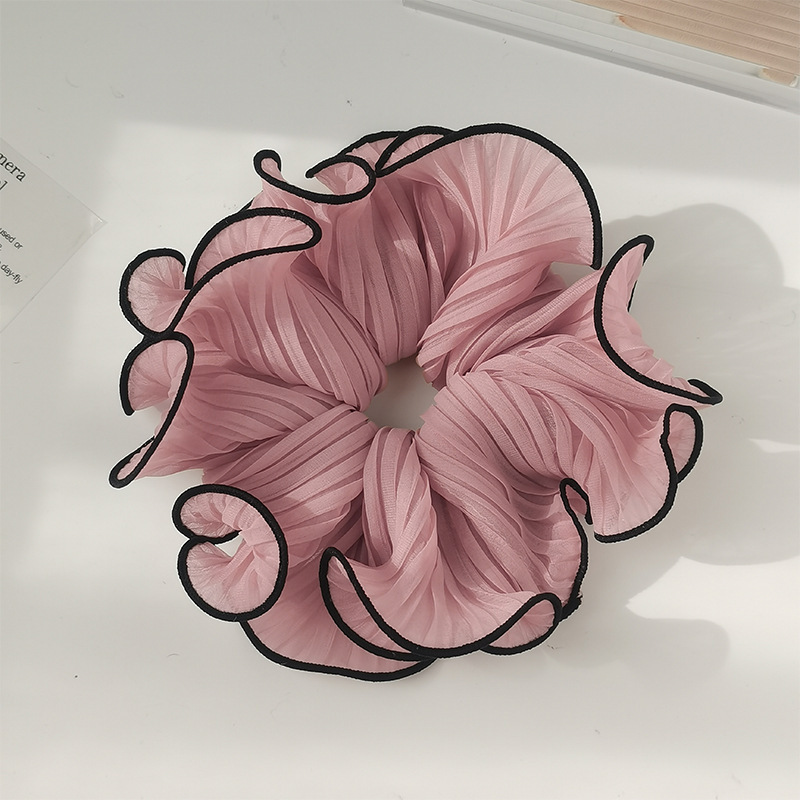 Pleated large intestine hair ring, super fairy ball head ornament, ponytail hair band