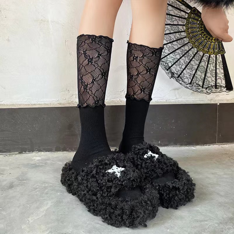 JK Stocking Splicing Lace Knee length Cotton Socks Japanese Sweet