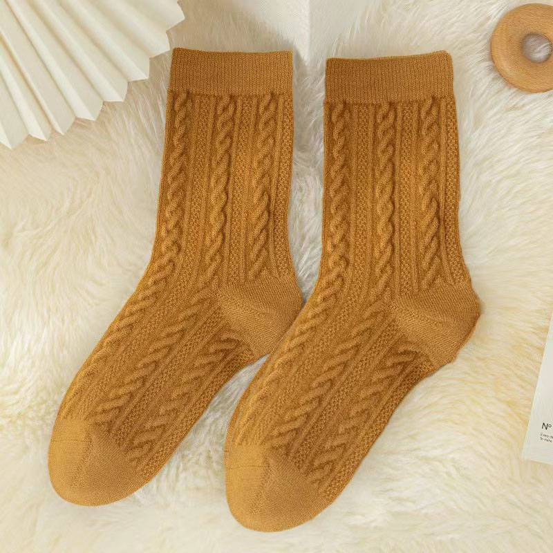 Mid length Xinjiang cotton sweat absorbing, odor proof, antibacterial socks, sweet and beautiful all cotton socks