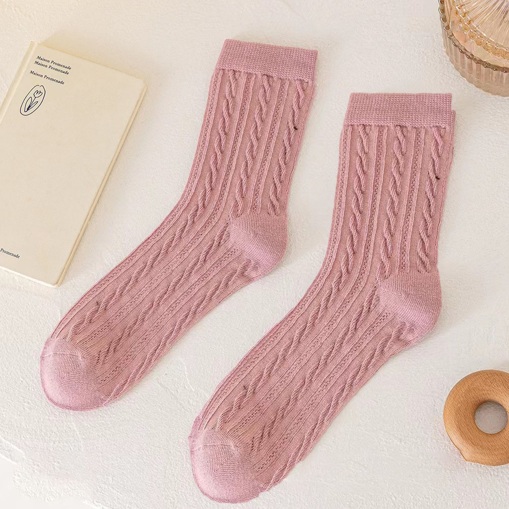 Mid length Xinjiang cotton sweat absorbing, odor proof, antibacterial socks, sweet and beautiful all cotton socks