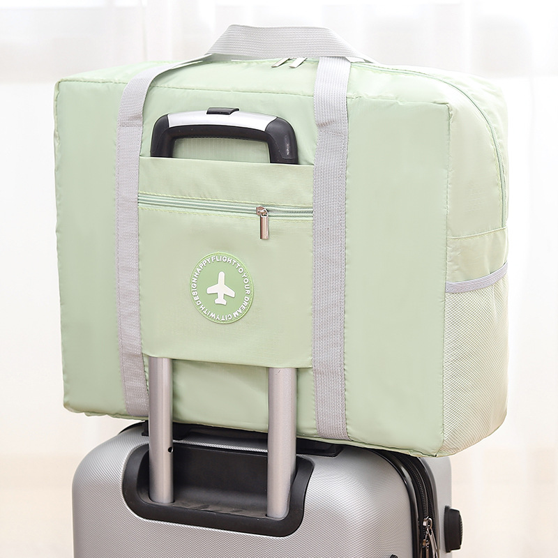 Round label airplane bag with inner fabric double-layer travel bag folding storage bag portable clothing storage