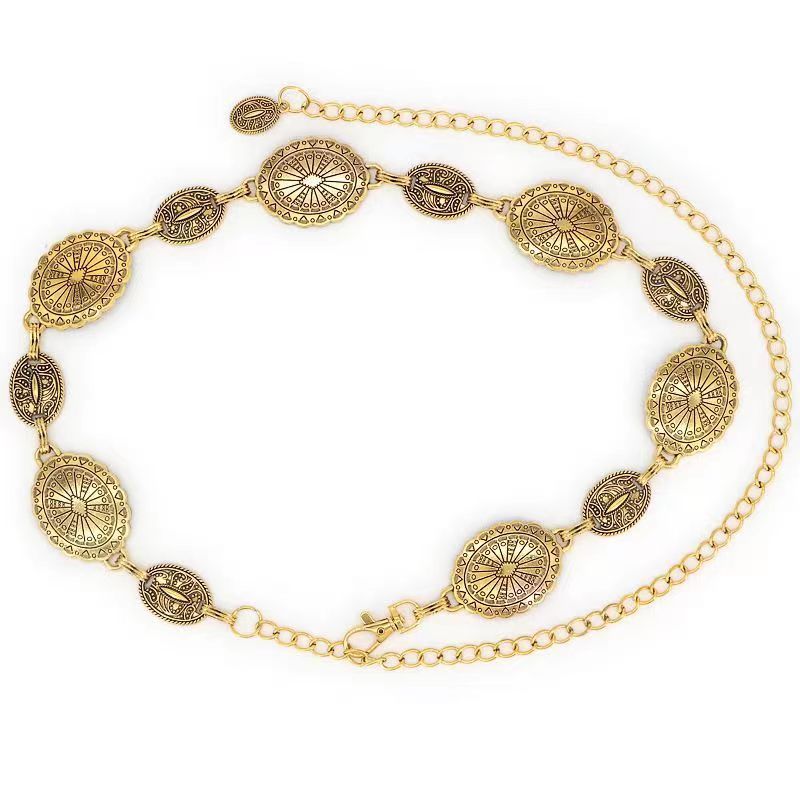 Metal chain waist chain women's dress waist cinching suit waist belt decorative waistband