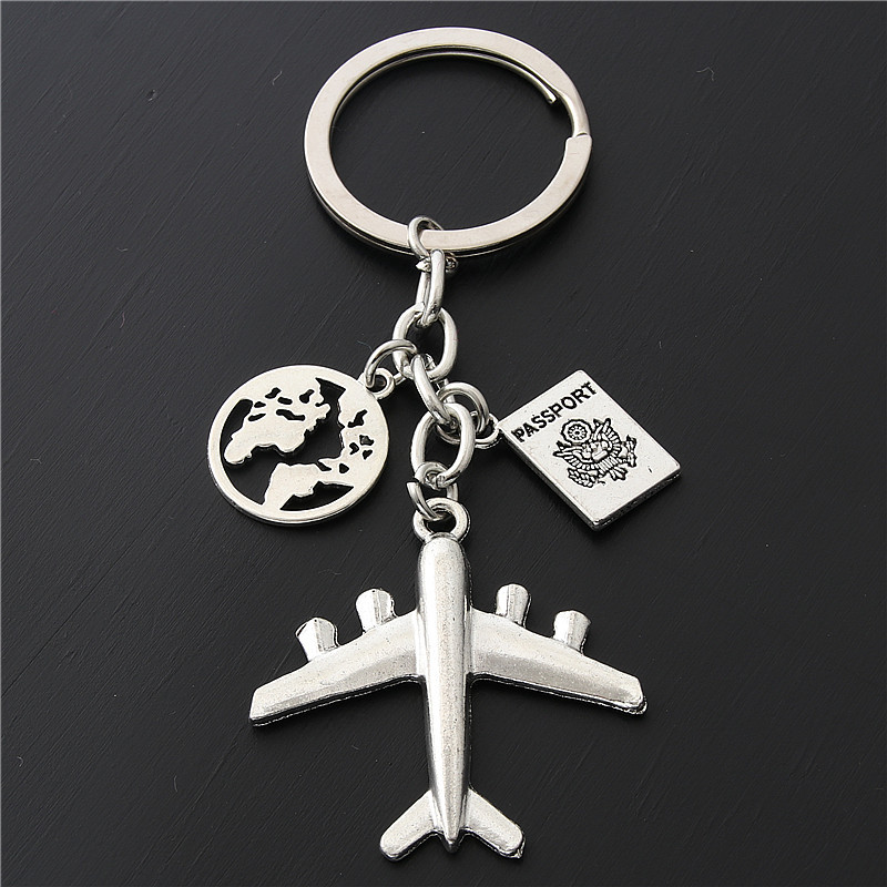 Exquisite Mini Creative Pendant with Airplane Luggage Keychain