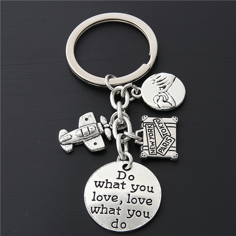 Exquisite Mini Creative Pendant with Airplane Luggage Keychain