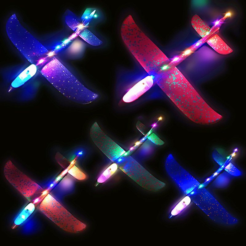 Hand thrown foam gyrator LED stunt glider model