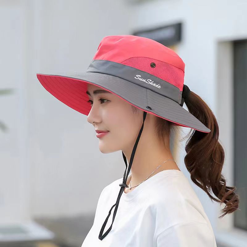 Outdoor large edge sunshade couple fisherman hat foldable sun hat