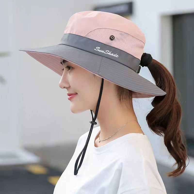 Outdoor large edge sunshade couple fisherman hat foldable sun hat