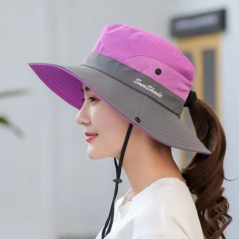 Outdoor large edge sunshade couple fisherman hat foldable sun hat