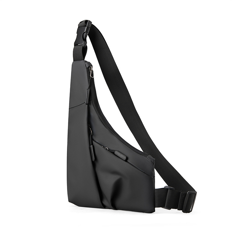 Close fitting gun bag, triangle bag, casual leather bag, men's bag, left and right crossbody casual chest bag