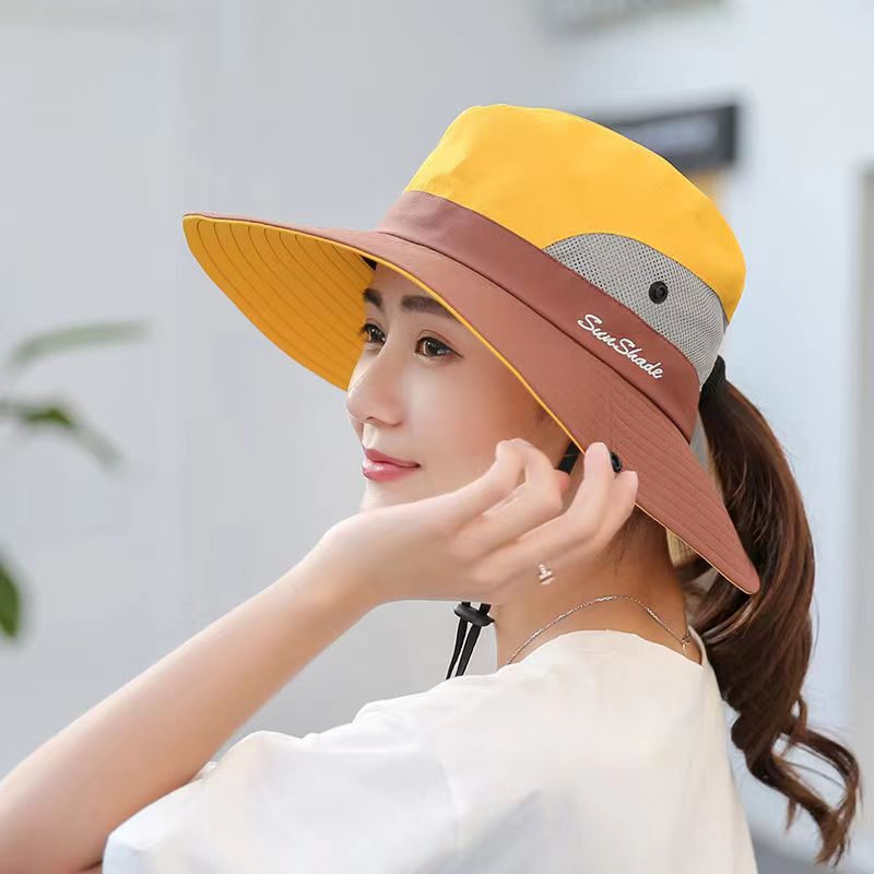 Outdoor large edge sunshade couple fisherman hat foldable sun hat