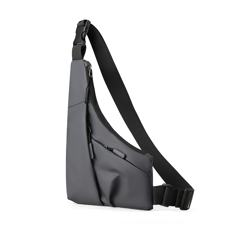 Close fitting gun bag, triangle bag, casual leather bag, men's bag, left and right crossbody casual chest bag