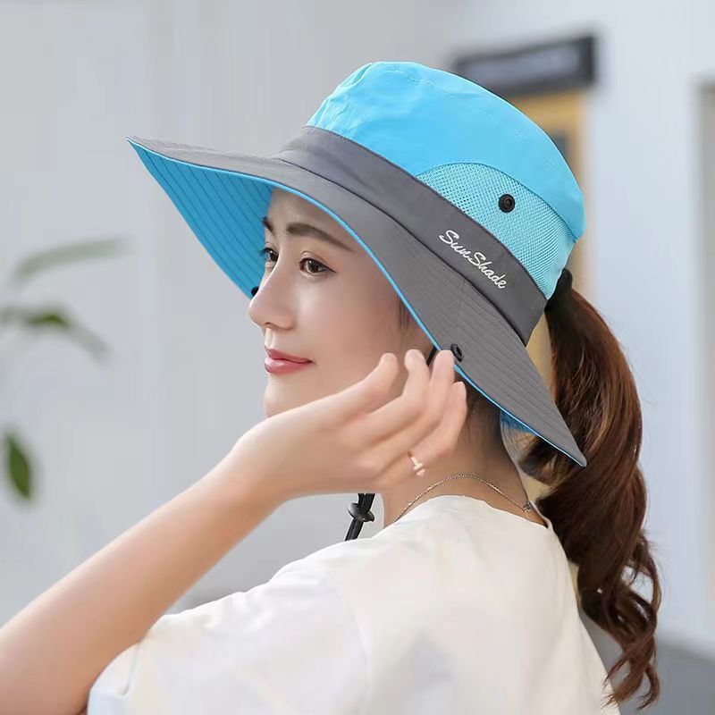 Outdoor large edge sunshade couple fisherman hat foldable sun hat