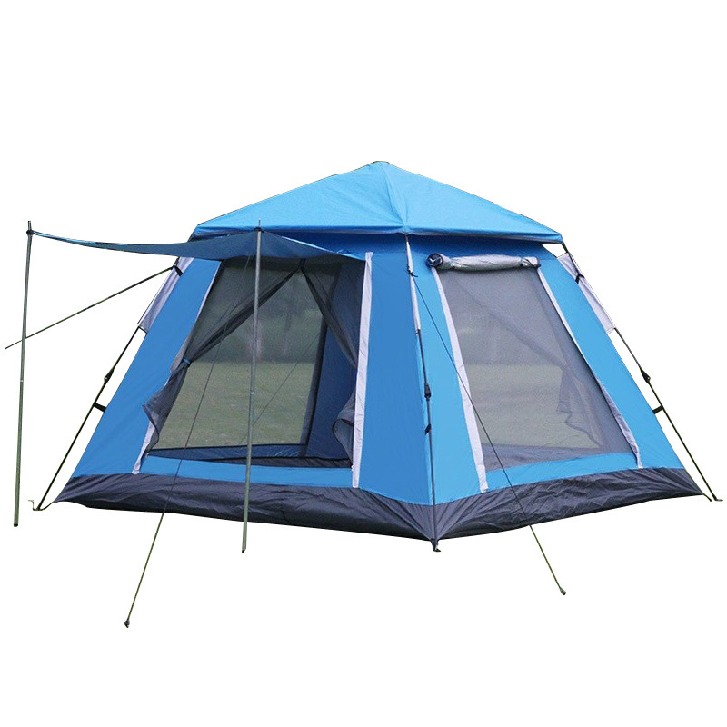 Outdoor spring style automatic quick opening tent for 4-5 people, double layered tent for outdoor mountain camping