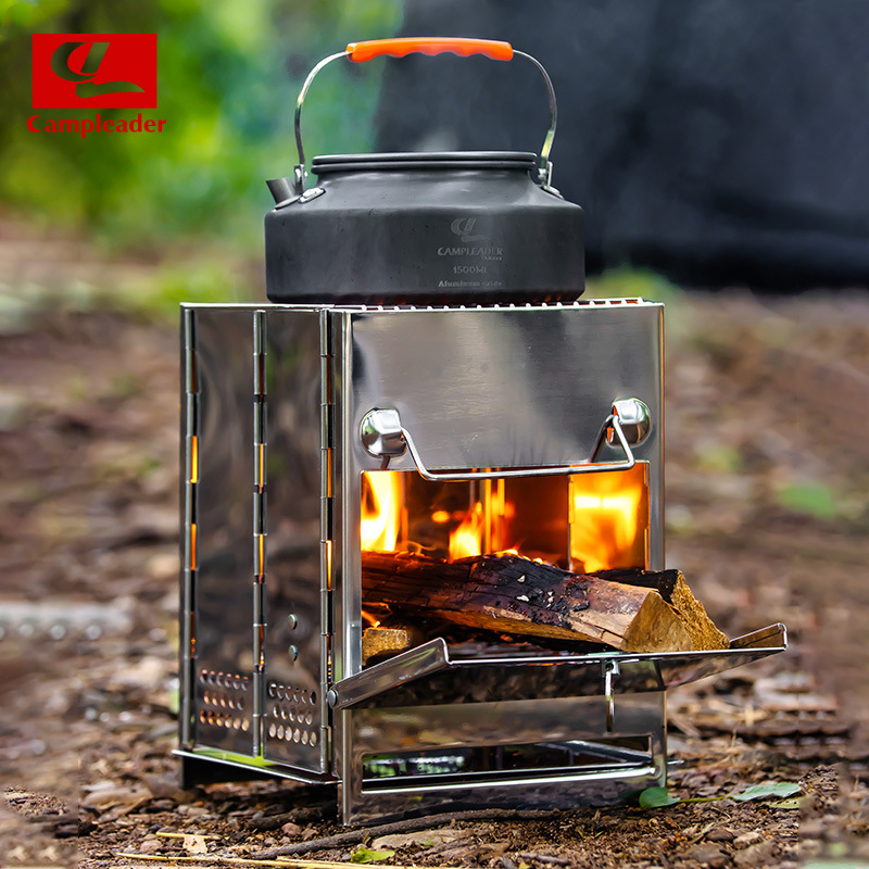 Outdoor Stainless Steel Barbecue Stove Folding Firewood Stove