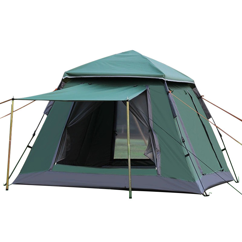 Outdoor spring style automatic quick opening tent for 4-5 people, double layered tent for outdoor mountain camping