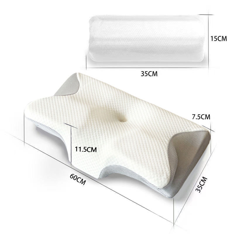 Rebound memory cotton butterfly pillow breathable neck protection shaped memory pillow sleep cervical pillow