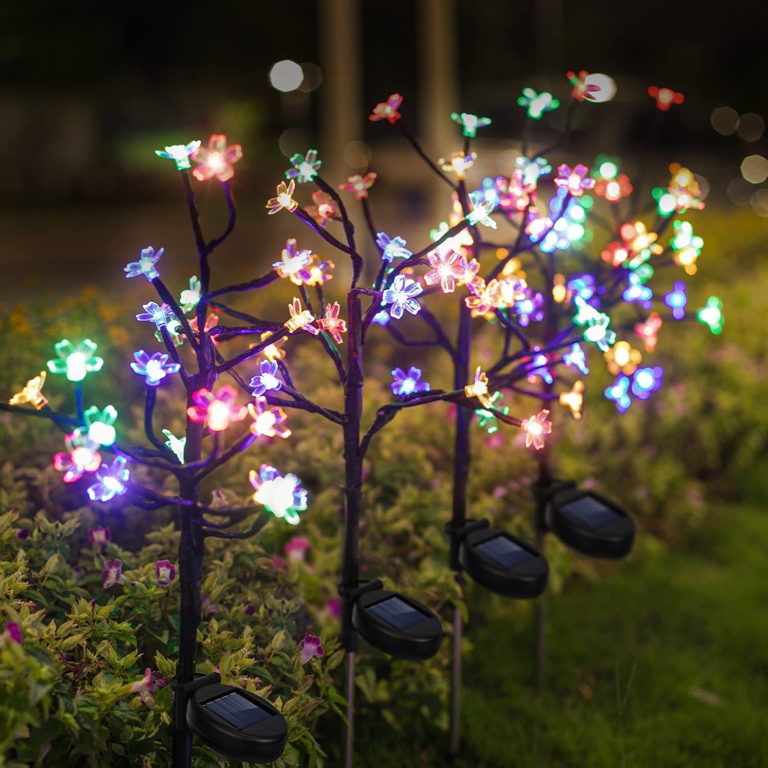 Outdoor solar cherry blossom lamp, lawn lamp, landscape lamp, courtyard lamp, outdoor garden decoration lamp