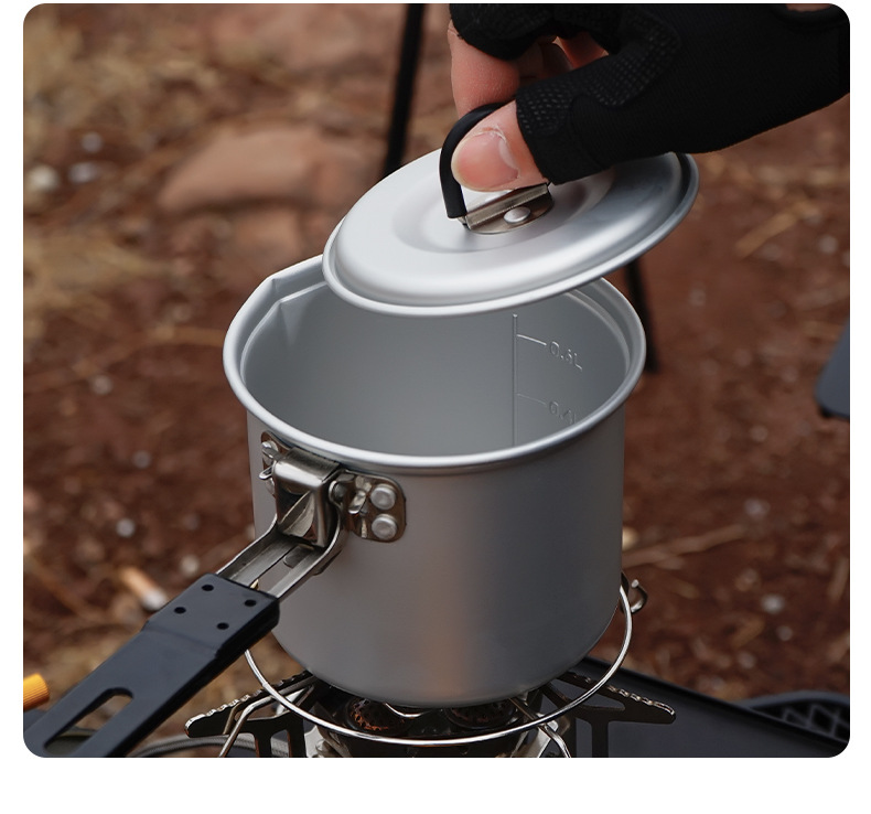 Outdoor milk pot, mountain camping, portable folding cookware, camping, barbecue, tea making