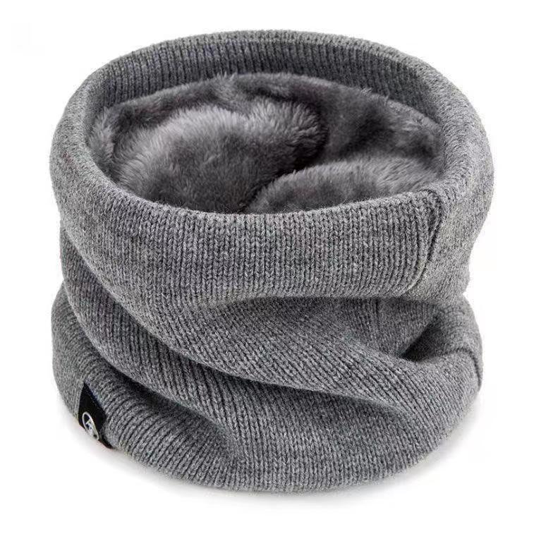 Knitted neck protector, headband, outdoor cycling face mask with thick velvet neck cover