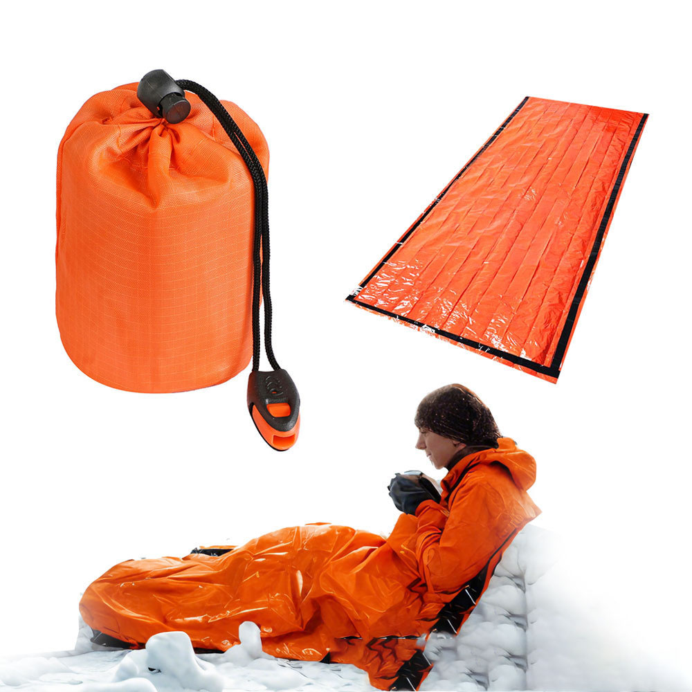 Outdoor first aid sleeping bag, emergency camping, hiking, insulation and warmth equipment