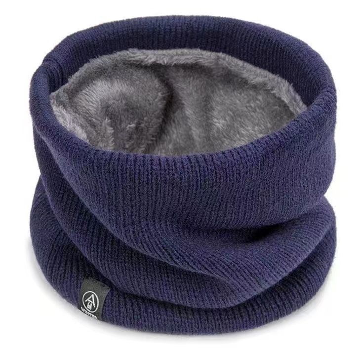 Knitted neck protector, headband, outdoor cycling face mask with thick velvet neck cover