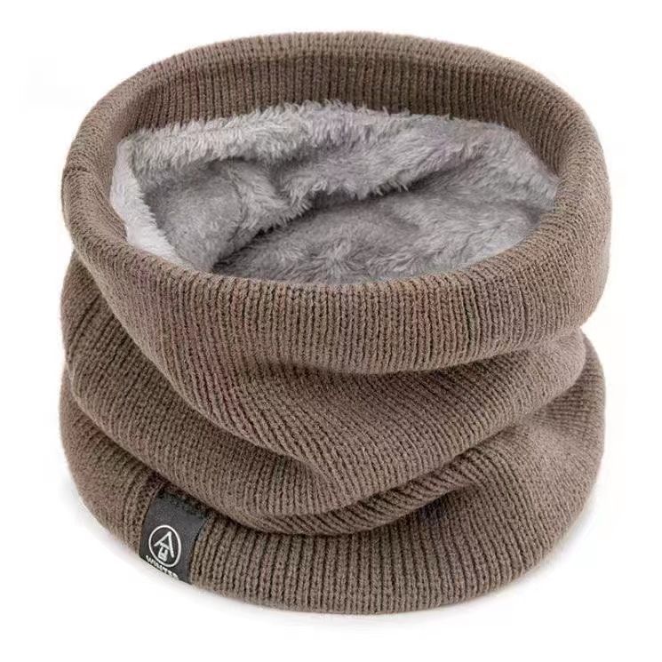 Knitted neck protector, headband, outdoor cycling face mask with thick velvet neck cover
