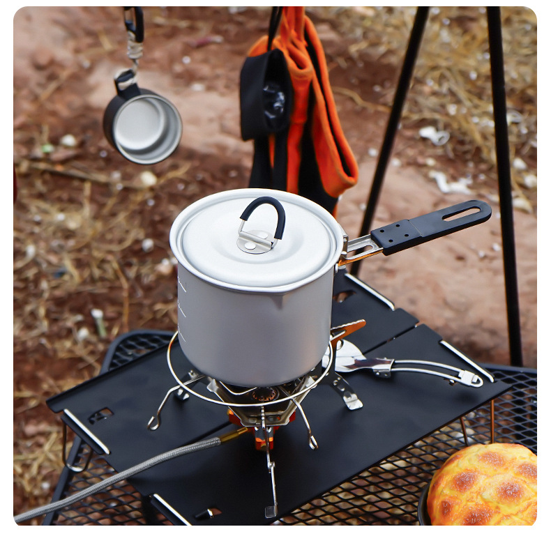 Outdoor milk pot, mountain camping, portable folding cookware, camping, barbecue, tea making