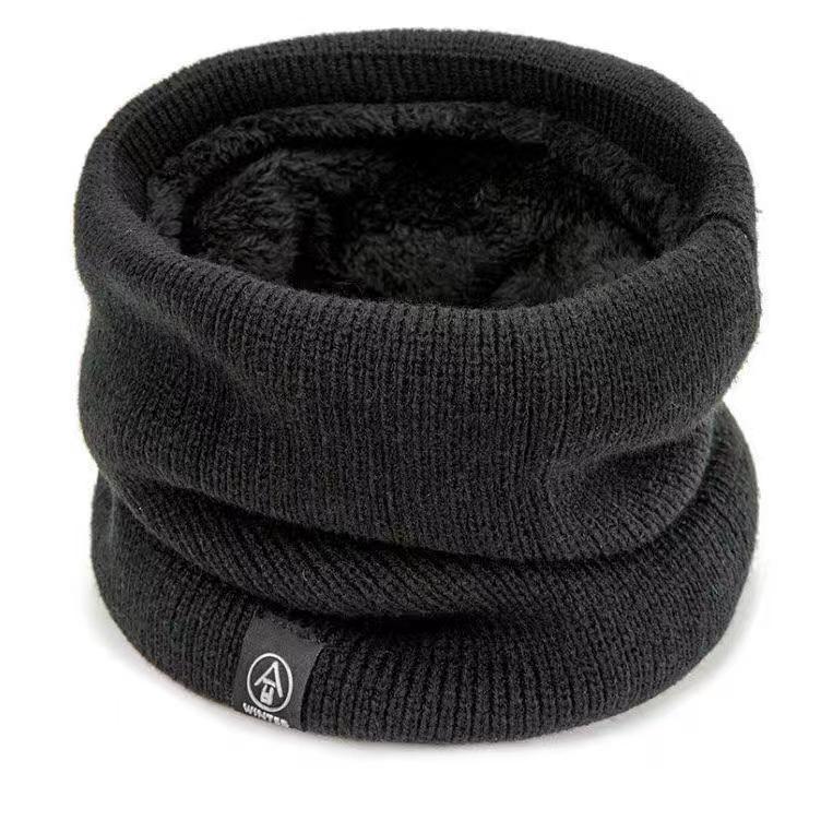 Knitted neck protector, headband, outdoor cycling face mask with thick velvet neck cover
