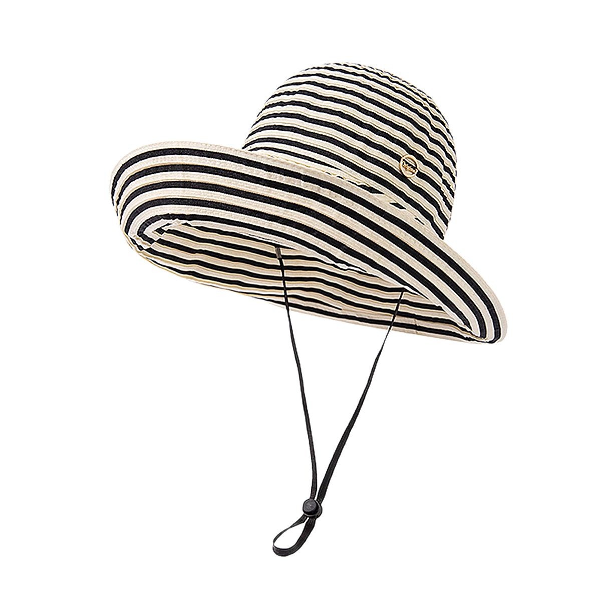 New fashion classic striped sunscreen dome hat large brim sunscreen summer foldable outdoor sun hat
