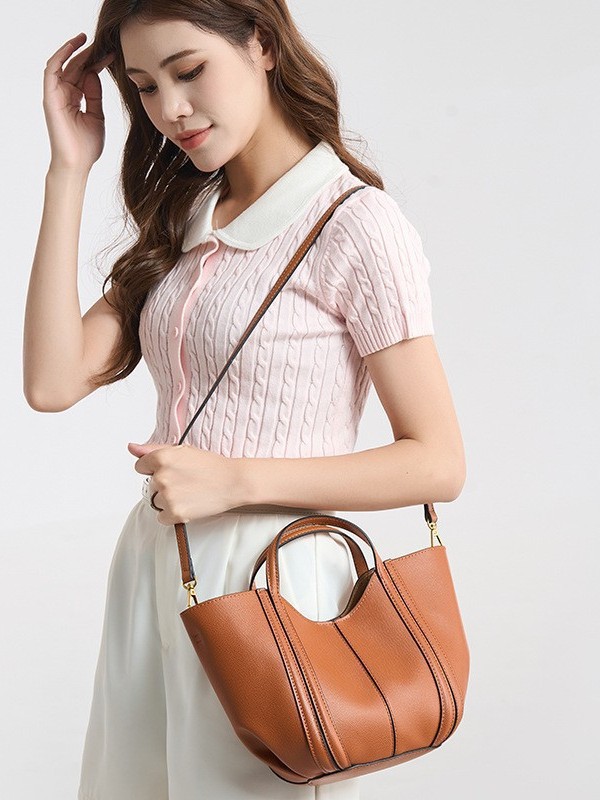 women's new niche design crossbody handbag, high-end light luxury vegetable basket bag, lazy wind bucket bag