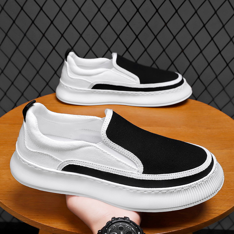 2025 New Canvas Shoes for Men, Versatile Thick soled Board Shoes, One Step Casual Trendy Shoes, Flat Bottom