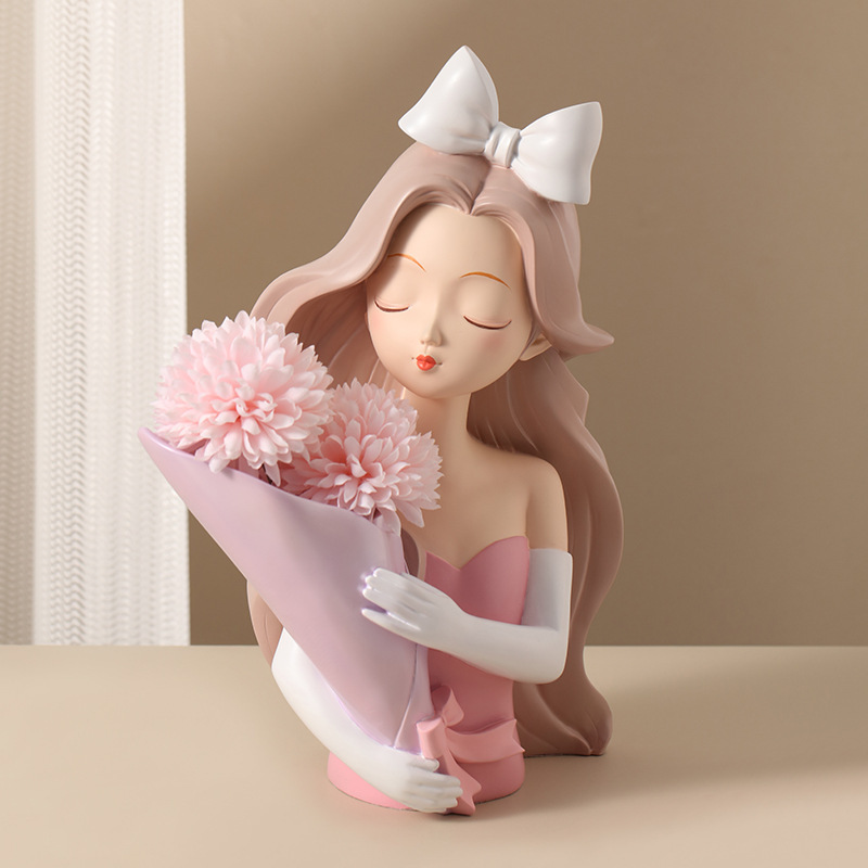 Nordic Alice bouquets, home living room Bunny girl flower vases, decorative gifts